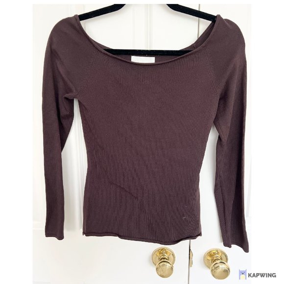 H&M - boat neck sweater - chocolate brown - size: S - never worn - Picture 1 of 1